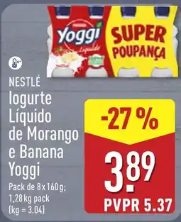 ALDI Nestlé logurte líquido de morango e banana yoggi promoção