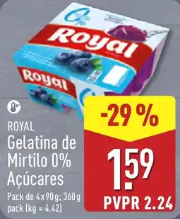 ALDI Royal Gelatina de Mirtilo 0% Açúcares promoção