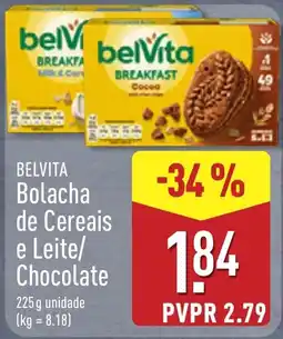 ALDI Belvita Bolacha de Cereais e Leite/Chocolate promoção
