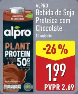 ALDI Alpro bebida de soja proteica com chocolate promoção