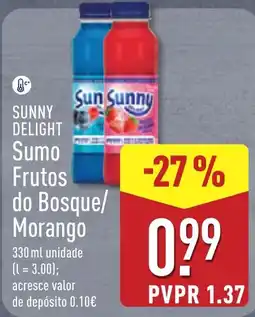 ALDI Sunny Delight Sumo Frutos do Bosque/Morango promoção