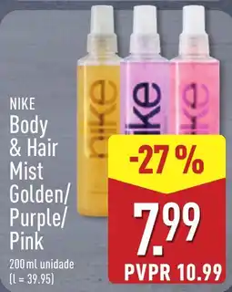 ALDI Nike body & hair mist golden/purple/pink promoção