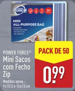 ALDI Power force mini sacos com fecho zip promoção