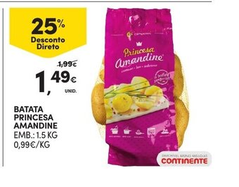 Continente Batata Princesa Amandine promoção