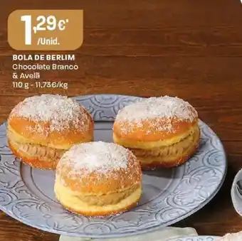 Intermarché Bola de berlim chocolate branco & avelã promoção