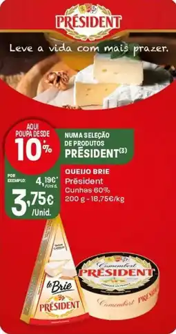 Intermarché Queijo brie président cunhas 60% promoção