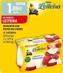 Intermarché Iogurte em pote de vidro a leiteira morango promoção