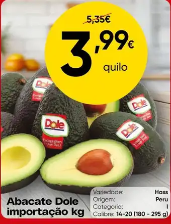 Froiz Abacate Dole importação kg promoção