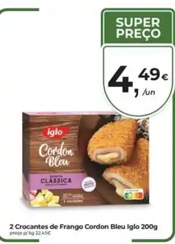 Aqui é fresco 2 crocantes de frango cordon bleu iglo 200g promoção