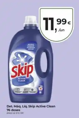 Aqui é fresco Det. Máq. Líq. Skip Active Clean promoção