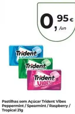 Aqui é fresco Pastilhas sem açúcar trident vibes promoção