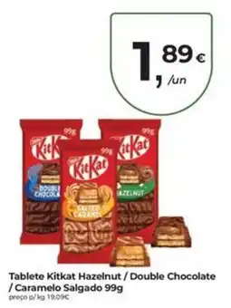 Aqui é fresco Tablete Kitkat Hazelnut / Double Chocolate / Caramelo Salgado promoção