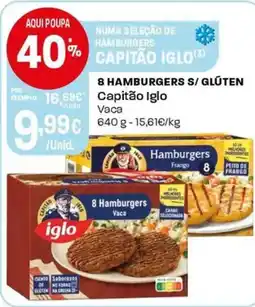 Intermarché 8 hamburgers s/ glúten capitão iglo promoção
