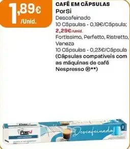 Intermarché Café em cápsulas porsi promoção