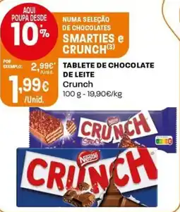 Intermarché Tablete de chocolate de leite crunch promoção