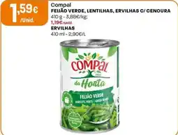 Intermarché Compal feijão verde, lentilhas, ervilhas c/ cenoura promoção