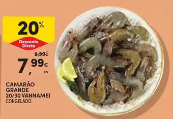 Continente Camarão grande 20/30 vannamei congelado promoção