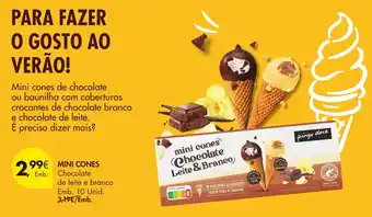 Mini cones chocolate leite & branco