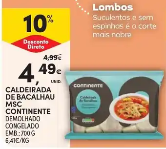 Continente Caldeirada de bacalhau msc continente demolhado congelado promoção