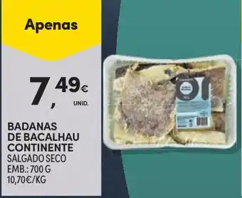 Continente Badanas de bacalhau continente promoção