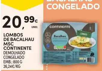 Continente lombos de bacalhau msc continente promoção