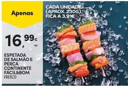 Continente espetada de salmão e perca continente fácil&bom fresco promoção