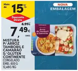 Continente Mistura p/ arroz tamboril e camarao s/ gluten continente promoção