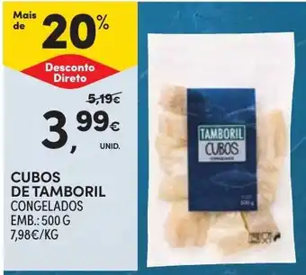 Continente Cubos de tamboril congelados promoção