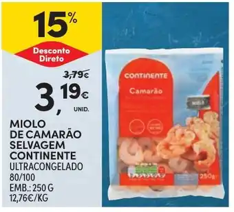 Continente miolo de camarão selvagem continente promoção