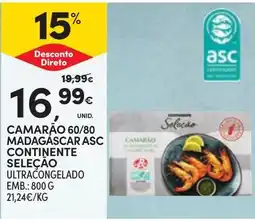 Continente Camarão 60/80 Madagascar Asc Continente Seleção promoção