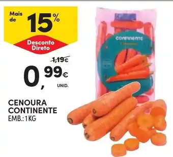 Continente cenoura continente promoção