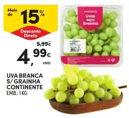 Continente Uva branca s/ grãinhã continente promoção