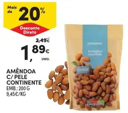 Continente Amêndoa c/ pele continente promoção