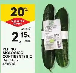 Continente Pepino biológico continente bio promoção