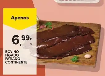 Continente Bovino fígado fatiado continente promoção