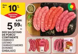 Continente Mix Salsichas de Porco Continentes promoção