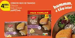 Pingo Doce Cordon bleu de frango classica iglo promoção
