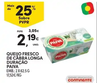 Continente Queijo fresco de cabra longa duração paiva promoção