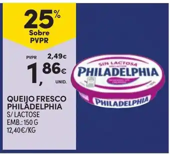 Continente queijo fresco philadelphia s/lactose promoção