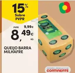 Continente Queijo barra milhafre promoção