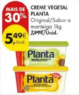 Pingo Doce Creme vegetal planta original promoção