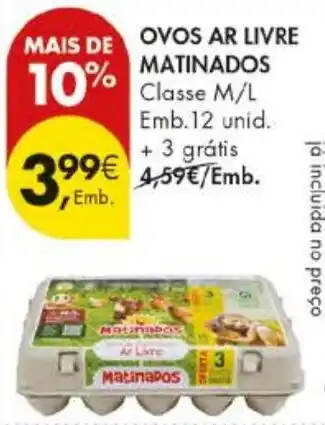 Pingo Doce ovos ar livre matinados promoção