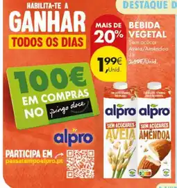 Pingo Doce bebida vegetal alpro promoção