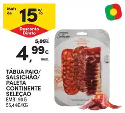 Continente Tábua paio/salsichão/paleta continente seleção promoção