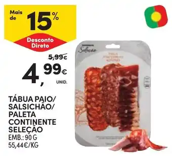 Continente Tábua paio/salsichão/paleta continente seleção promoção