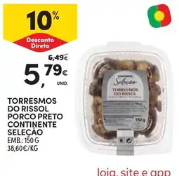Continente Torresmos do rissol porco preto continente seleção promoção