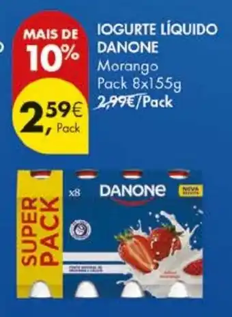Pingo Doce Iogurte líquido danone morango promoção