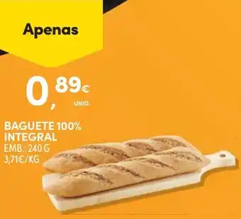 Continente Baguete 100% integral promoção