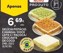 Continente Delícia pistácio e manga / doce leite c / paçoca / crocante de coco promoção