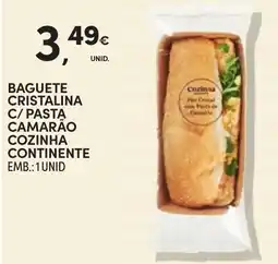 Continente Baguete cristalina c/ pasta camarão cozinha continente promoção